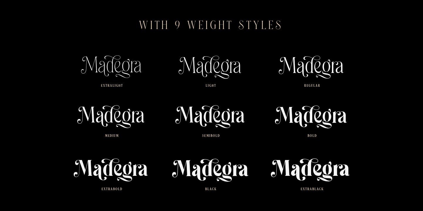 Beispiel einer Madegra Extra Black-Schriftart